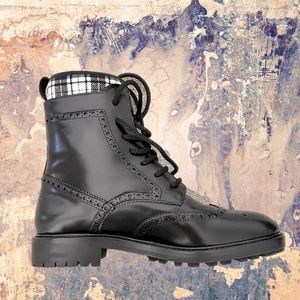 CHRISTIAN DIOR ANKLE BOOTS D ORDER CALFSKIN AND TART WOMEN'S LEATHER BLACK SZ 39